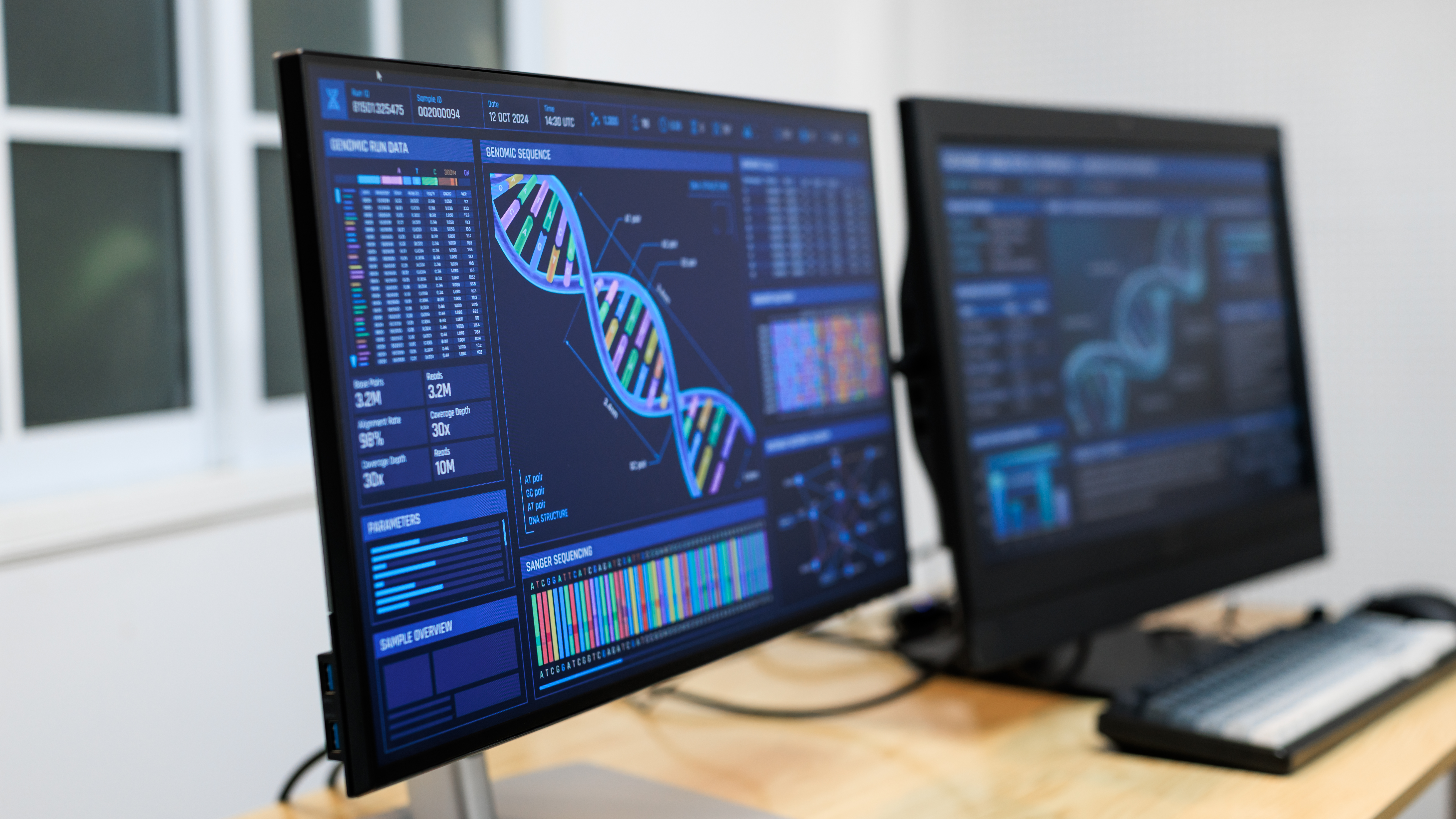 Advanced genomic sequencing and bioinformatics research visualization